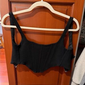 2 Princess Polly Corset Tops (black and white)